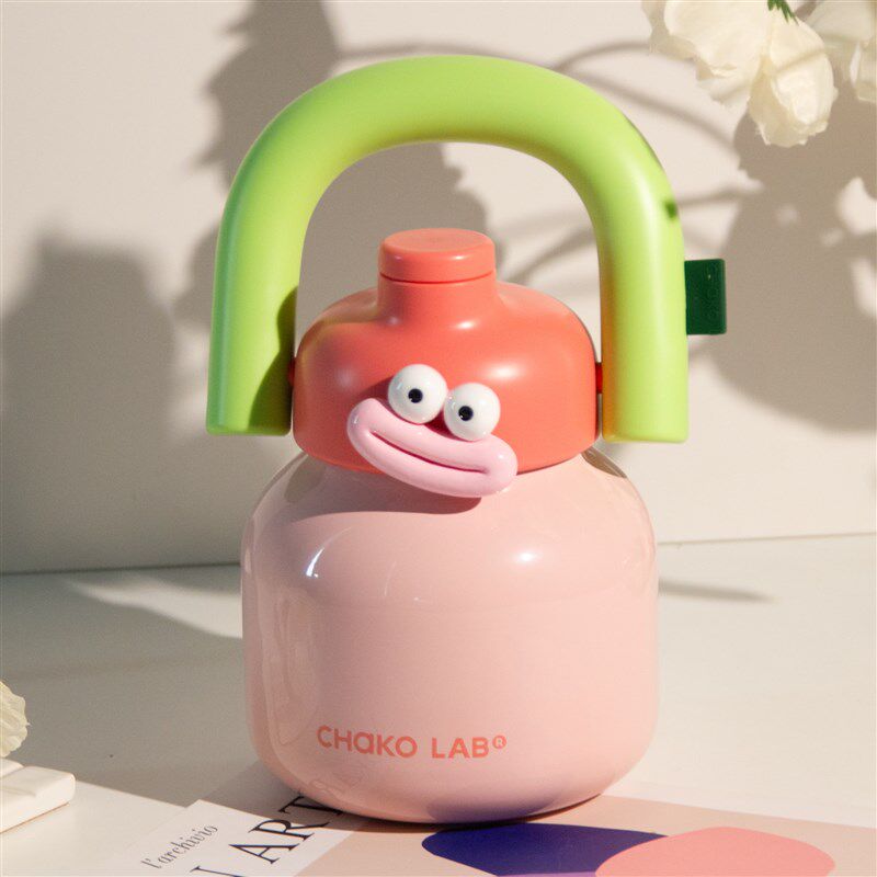 和序可爱拎拎壶保温杯女背带斜挎大肚杯手提便携吸管大容量水杯子