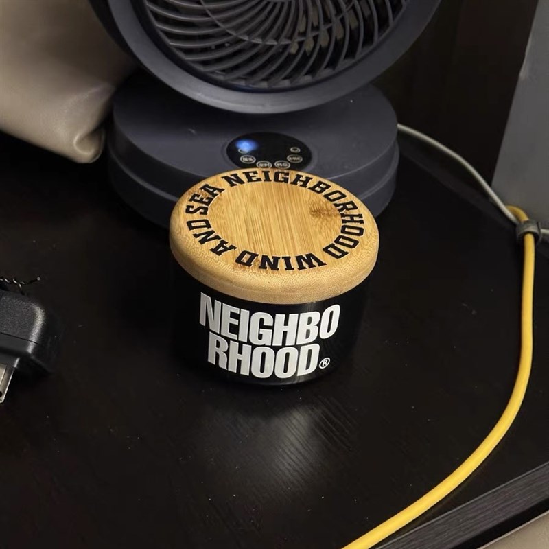 NBHD余文乐竹盖不锈钢烟灰缸日式潮流时尚木制耐摔防飞灰黑色简约