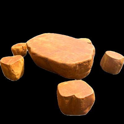 精选户外天然黄蜡石石桌石凳庭院别墅休闲室外石凳石椅石桌子定制