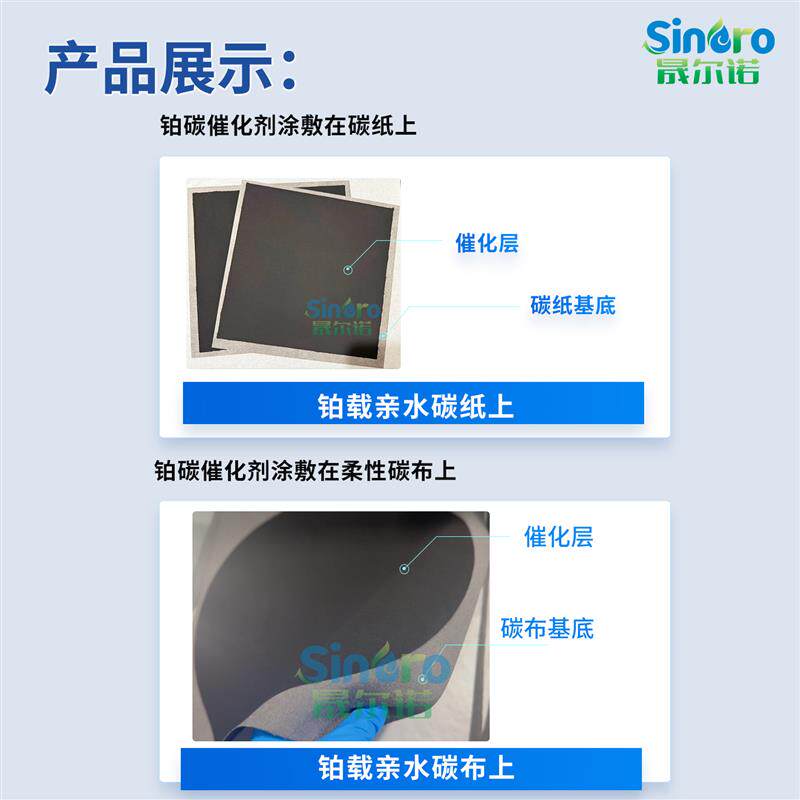 铂碳催化剂载亲水碳纸碳布AEM碱性电解水阴极晟尔诺SENPt0.5-CP