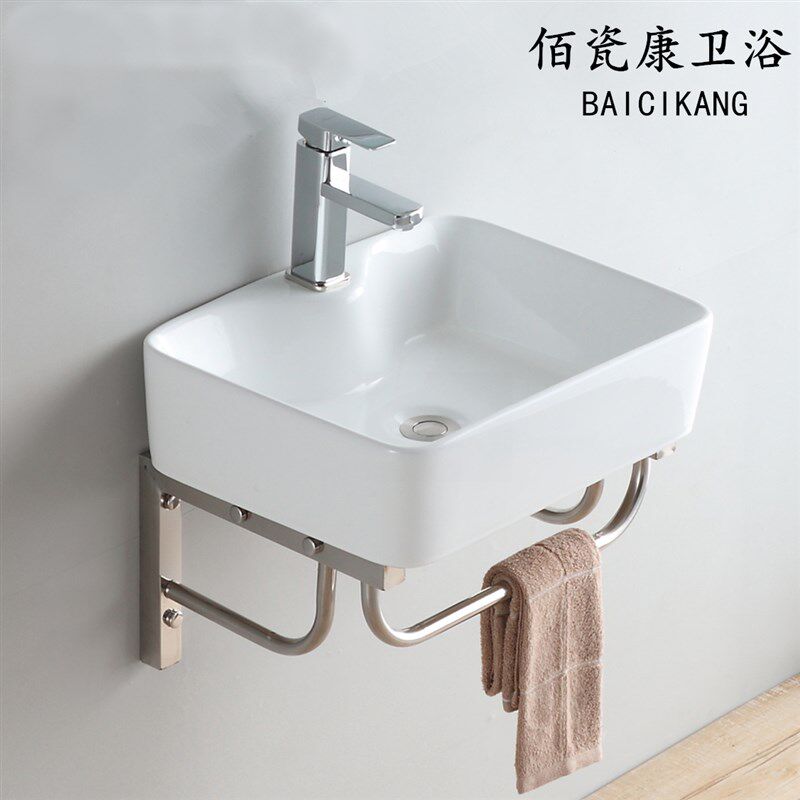 阳台洗脸盆卫生间小户型一体台盆陶瓷简易迷你漱单盆洗手盆柜组合