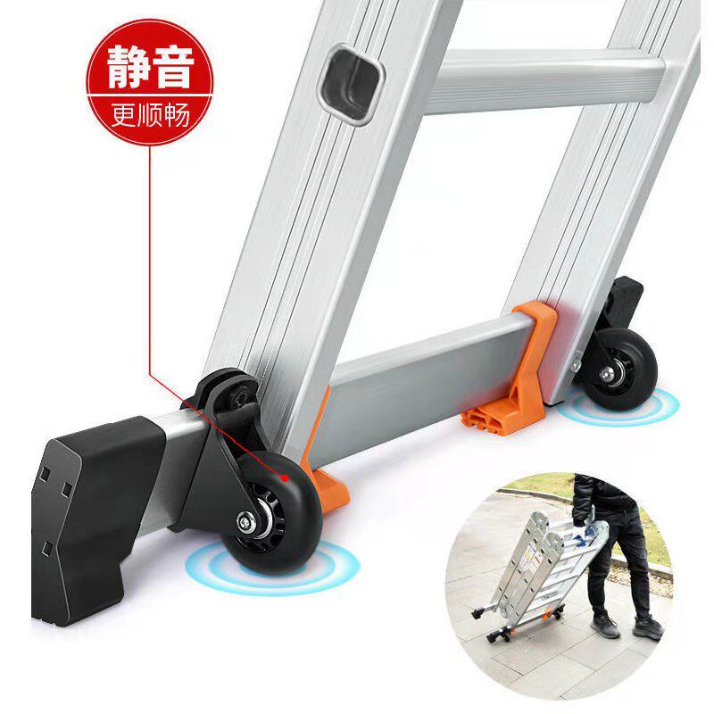 铝合金梯子伸缩梯具梯子专用轮子收缩梯折叠梯家用梯配件移动拉轮