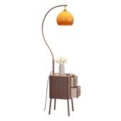 法式 中古风落地灯客厅卧室轻奢高级沙发旁边几床头柜复古台灯一体