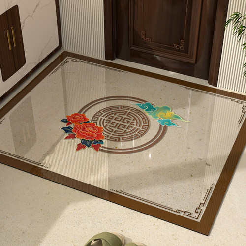 新中式厚实pvc地垫免洗防刮耐磨