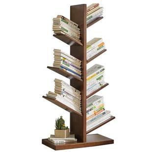 实木书橱收纳架北欧木质树形书架创意书柜落地置物架儿童书本架