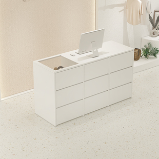 简约现代服装店收银台店铺小型前台公司接待台美容院吧台商用柜台