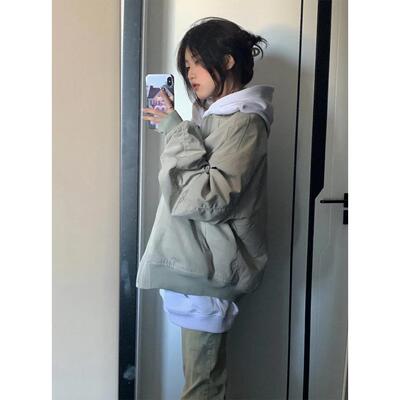 飞行员棒服小众情侣夹2JHC025女新款美式街克头覆古外套球秋冬加