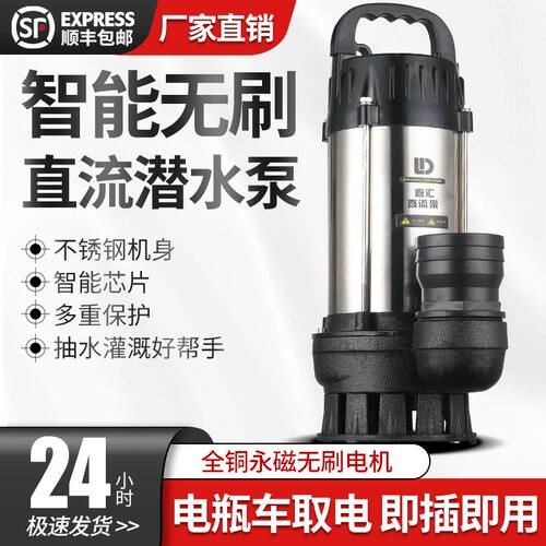 电动车专用抽水泵无刷直流潜水48V60V72V通用电动车电瓶车水泵抽