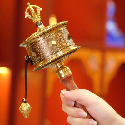 藏式手摇转轮经筒随身铜祝福