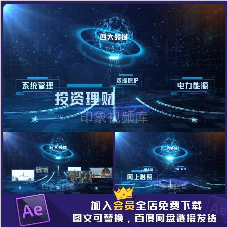 科技互联网框架图文分类公司架构板块结构组织优势AE模板视频素材