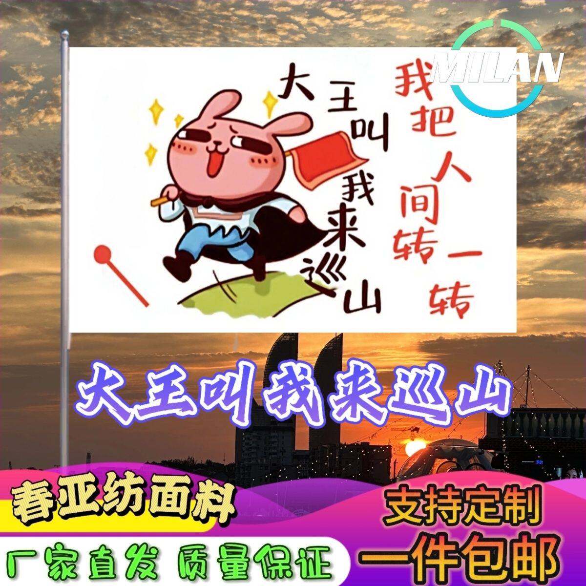 大王叫我来巡山旗子定制音乐节旅游旗帜武功山红旗爬山登山定做