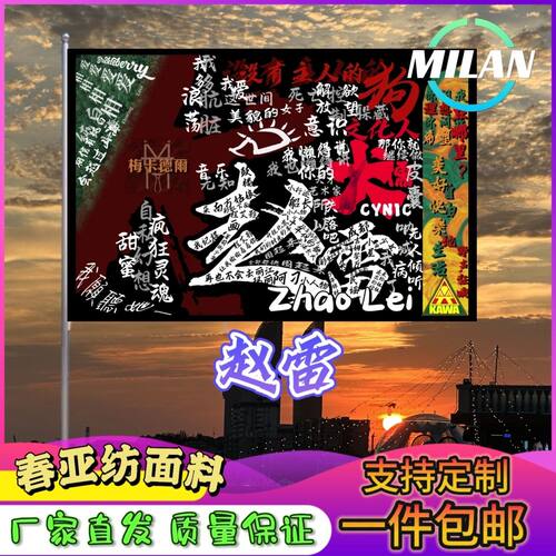 赵雷应援大旗演唱会音乐节明星赵雷旗帜定制音乐节定做手摇旗