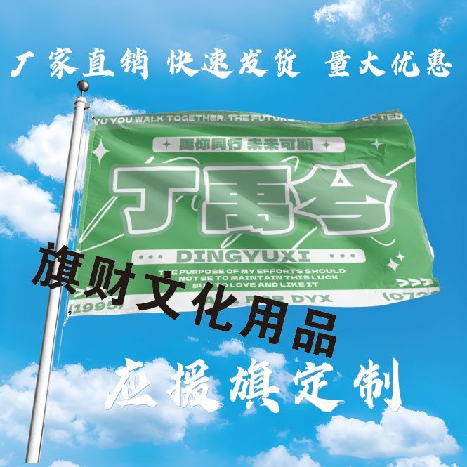 丁禹兮应援大旗明星组合应援旗户外音乐节演唱会应援旗帜定制