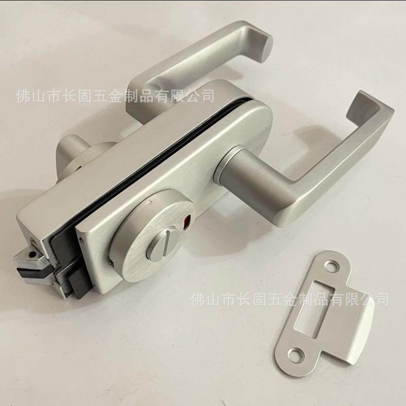 厕所卫生间红绿指示门锁 玻璃门锁 铝合金锁 缺口执手锁