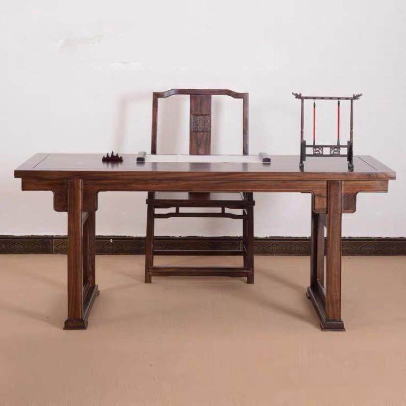 明式书案画案书桌中式黑胡桃实木书法桌书画桌家用毛笔书法练字桌