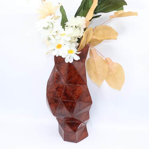 简约现代树脂抽象三角仿皮花瓶样板房家居客厅电视柜创意饰品摆件