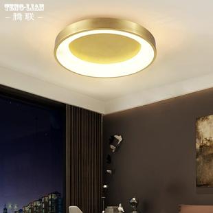 美式卧室房间吸顶灯全铜简约别墅书房过道楼梯复式楼家用吸顶灯具