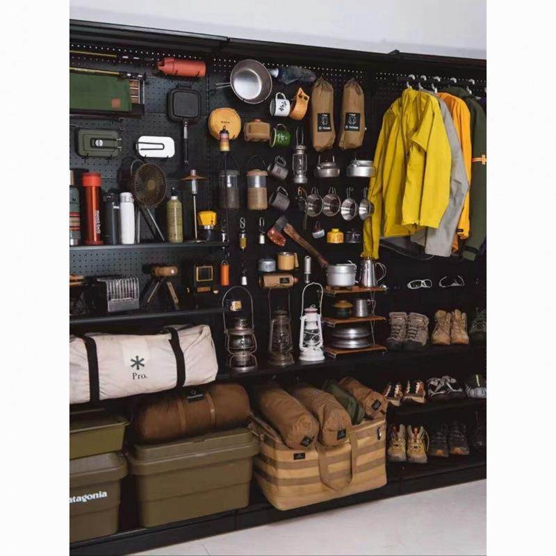 新款加厚耐用五金少女洞洞板可挂骑行户外装备收纳墙金属置物架