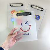 厚刻亚克力文件板夹菜单夹板挂墙手写字硬垫板可爱个性 原创班级企业文化墙体拼接图案文化笑脸造型A4A5A6尺寸