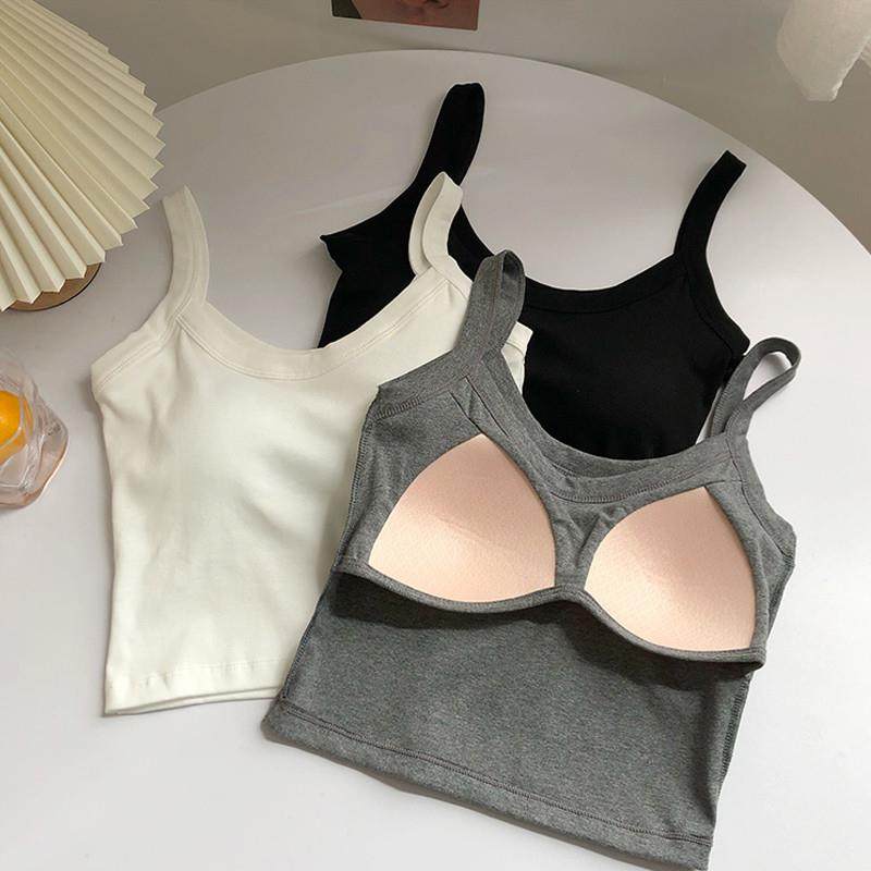 带胸垫吊带女工字背心短款露脐上衣运动瑜伽防走光内衣内搭抹胸春,女装/女士精品,背心吊带,淘宝优惠券,粉丝福利购,淘宝优惠卷