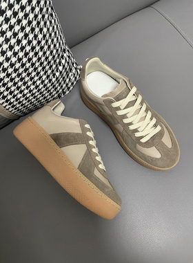 （增高6cm）2026ss德训鞋女厚底真皮小白鞋情侣男女休闲板鞋潮牌