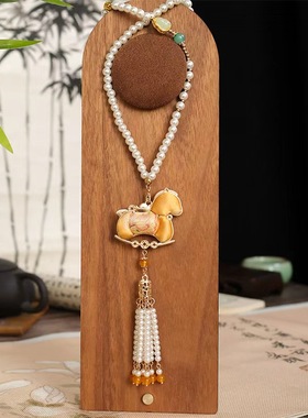 非遗仿宋锦双面葫芦璎珞国风仿宋锦毛衣链百搭新中式马甲项链配饰