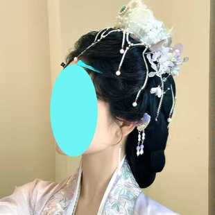 宋制汉服头饰李端端图珍珠围髻明代围髻汉服配饰宋制清冷感发饰