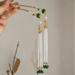 唐朝流苏古风头饰汉服步摇长流苏发簪明制汉服盘发发饰宋元点缀簪