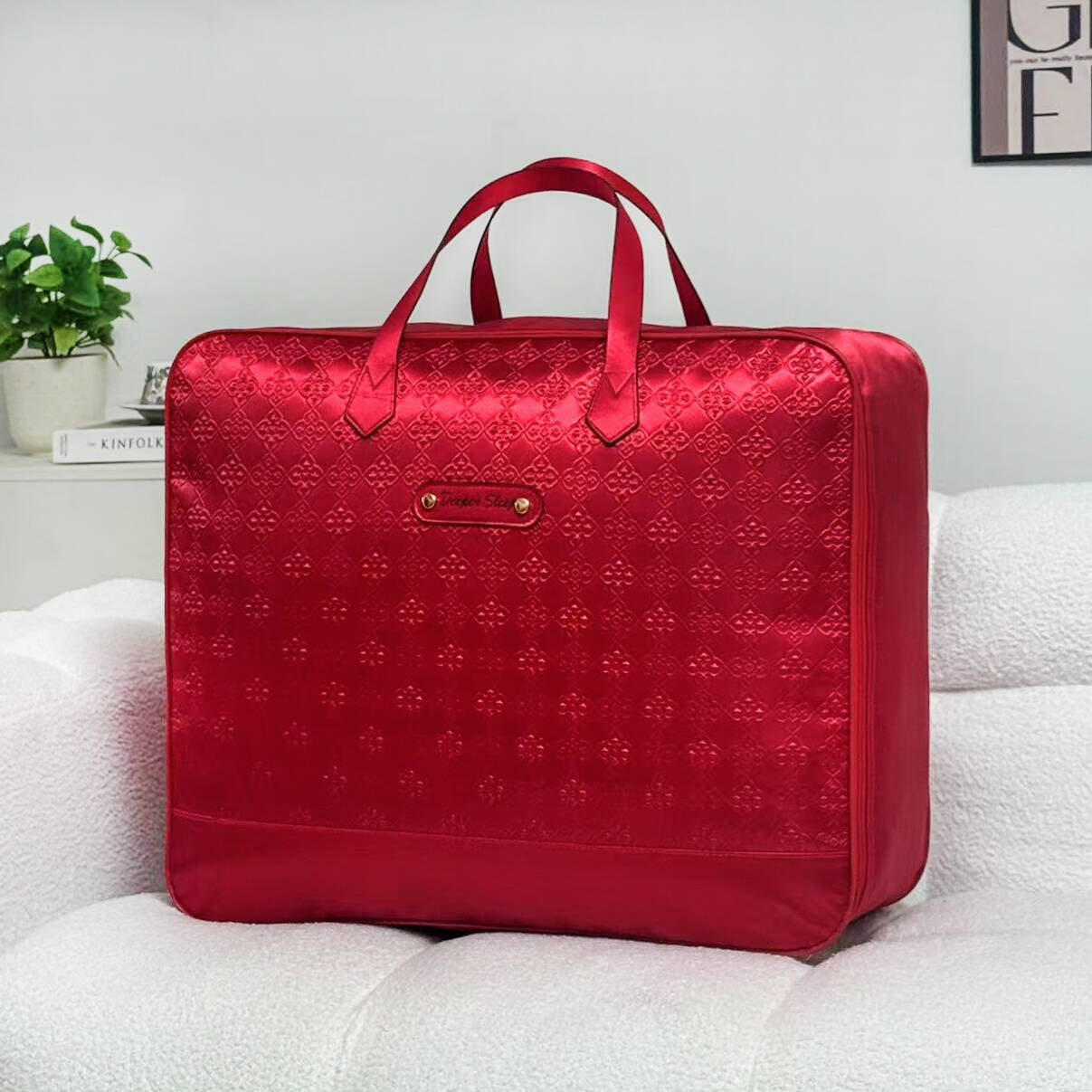 冬被收纳袋家纺厚棉被包装袋色丁布钢丝包被子手拎袋耐用可定制