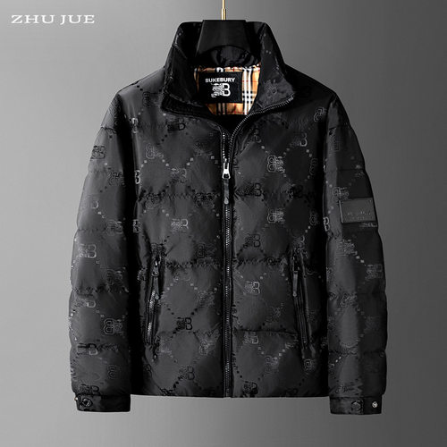 欧洲站高端提花羽绒服男2025