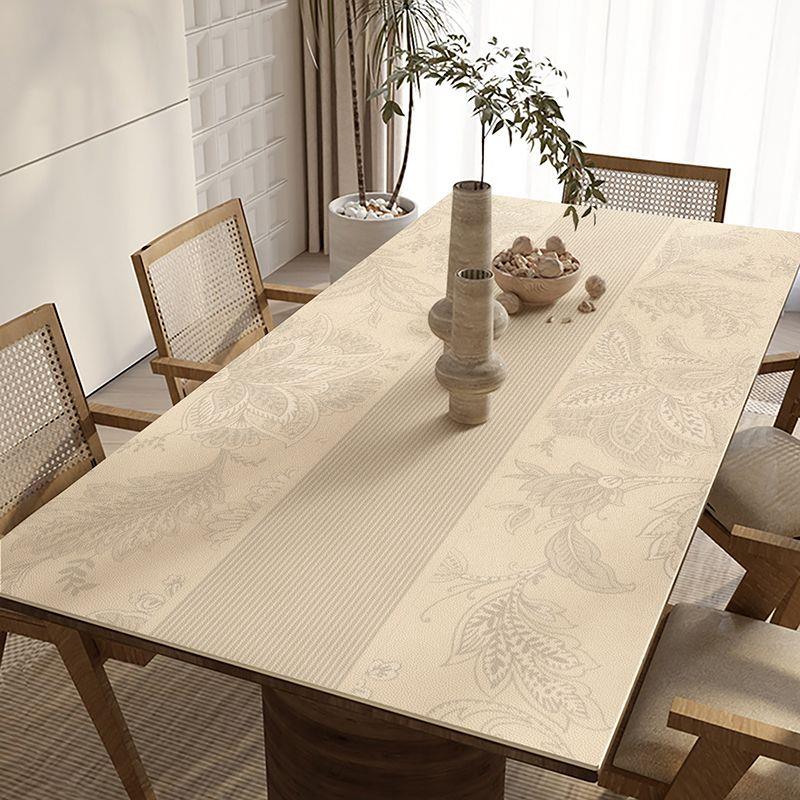 饭桌保护垫法式复古皮革桌布高级感防水防油餐桌垫茶几垫子耐高温
