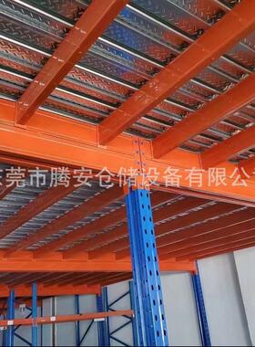 腾安双层房组装建搭卸仓库仓44387储钢结构厂隔层可拆货阁楼平台