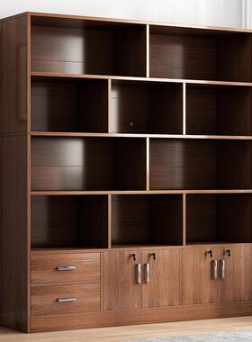 书柜地置纳柜大容量物收落柜木质办公88921室文件柜客厅靠墙一体