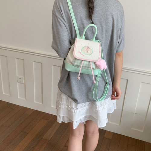 今年流行甜美少女风青苹果迷你包包女2026新款洋气百搭通勤双肩包