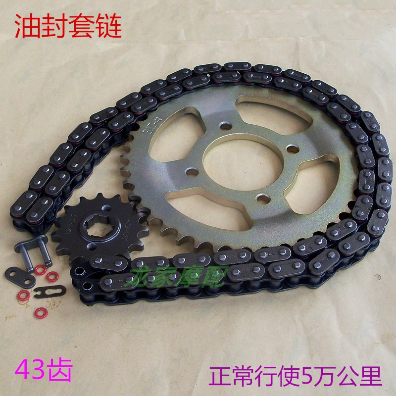 速发宗申比亚乔Q125罗宾逊Z50-2-8-8A风行摩托车套链条牙盘大小齿