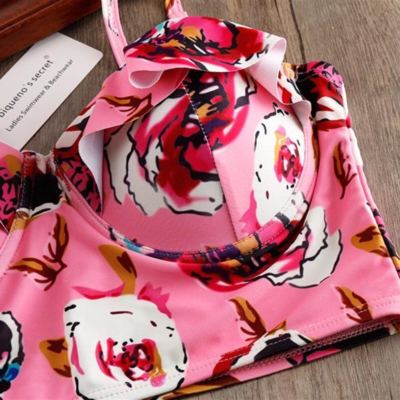 速发Sexy High Wst Swiuit  Wo Swimmig Push Up Ladies