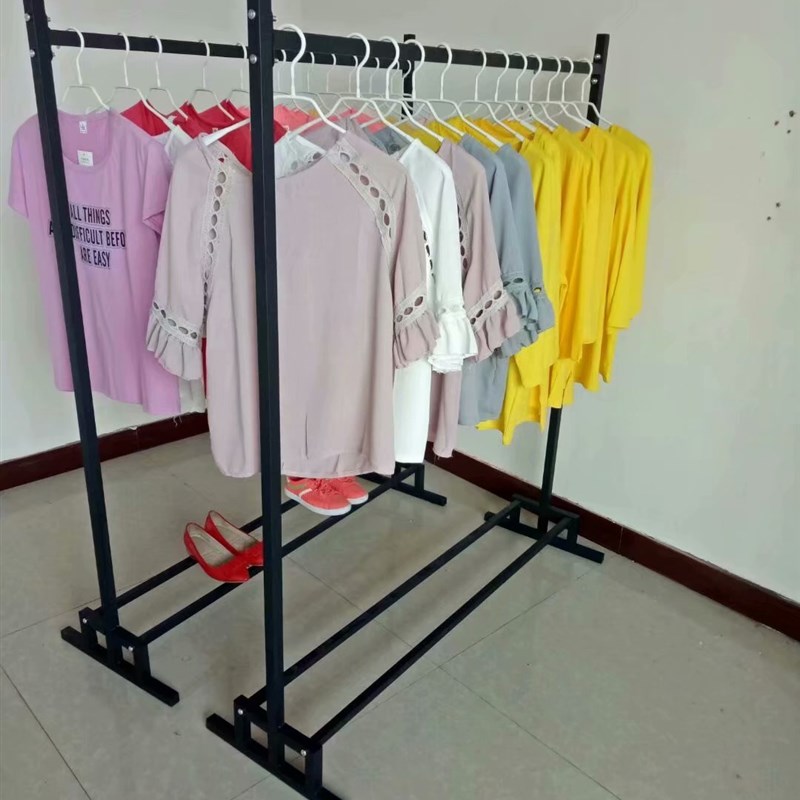 速发铁艺展装店展示架 简约落地架男童装示挂金色服侧架