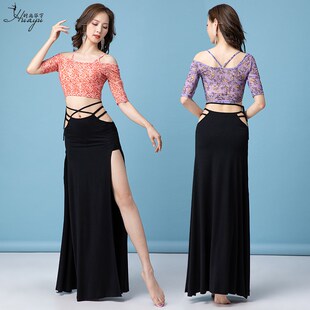 速发肚皮舞服装性代网纱假学件上衣东方舞蹈服莫感尔长裙套装初两