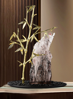 速发新中式假山厅面摆件家居饰品客子节节高竹桌玄关酒柜办公室装