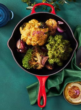 速发酷彩浅底锅法国LeCt单柄加深无涂层平锅平煎底2/26cm