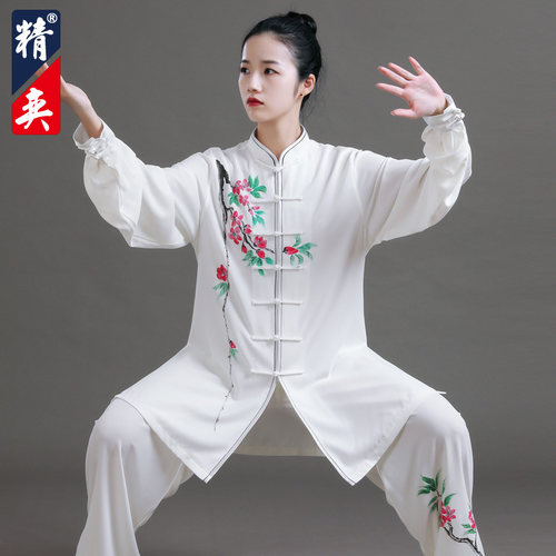 速发太极服2演2新款手绘中国风太极拳武功服男练术表0服春