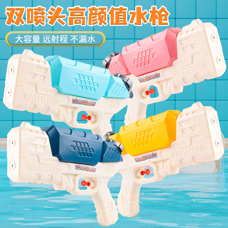 女跨境儿童玩具双戏水玩具喷头水枪夏天按压式水枪户外500ML男孩