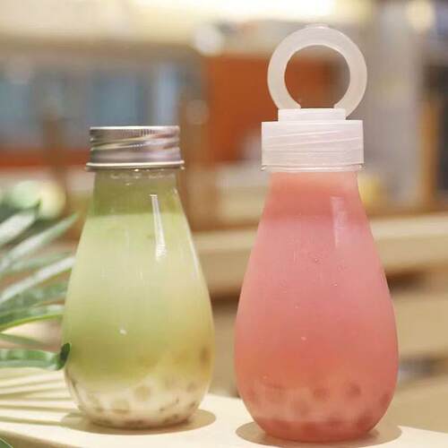 网创意水滴红 2m00l酸奶子一次性饮料食品级BOP塑料外带卖盖