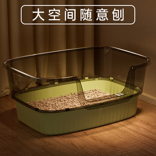 猫砂盆超大号防外溅除臭半封闭开放式猫厕所幼猫屎盆猫咪用品大全