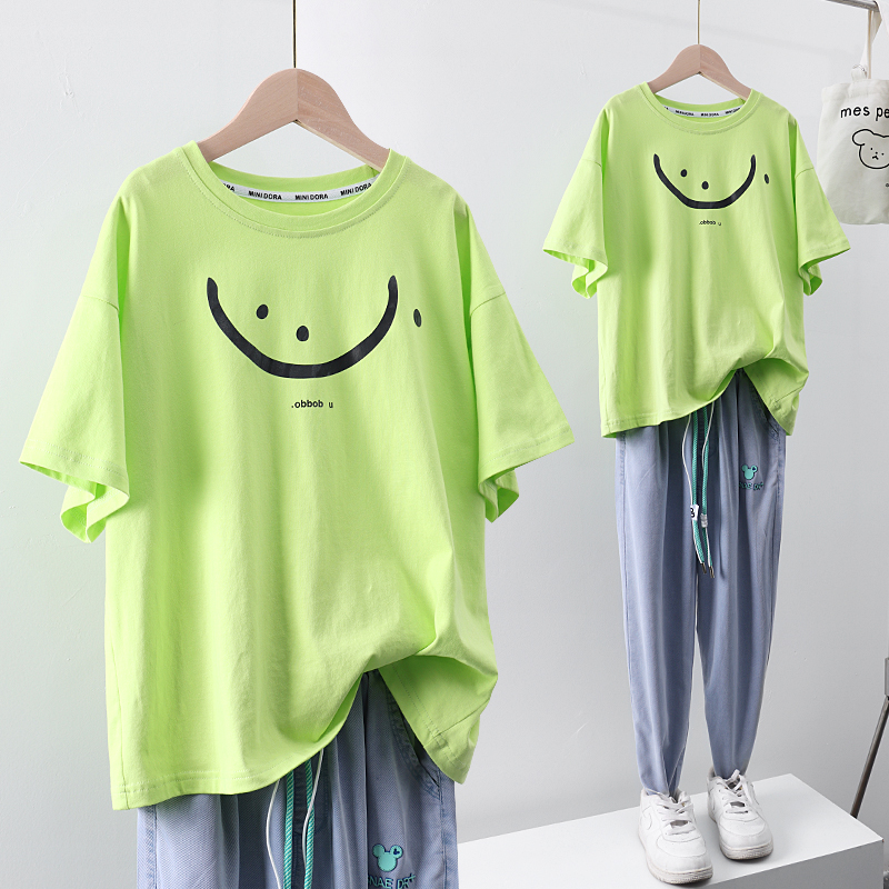 女童短袖上衣2022夏季新款韩国童装12中大童15岁女孩宽松儿童t恤