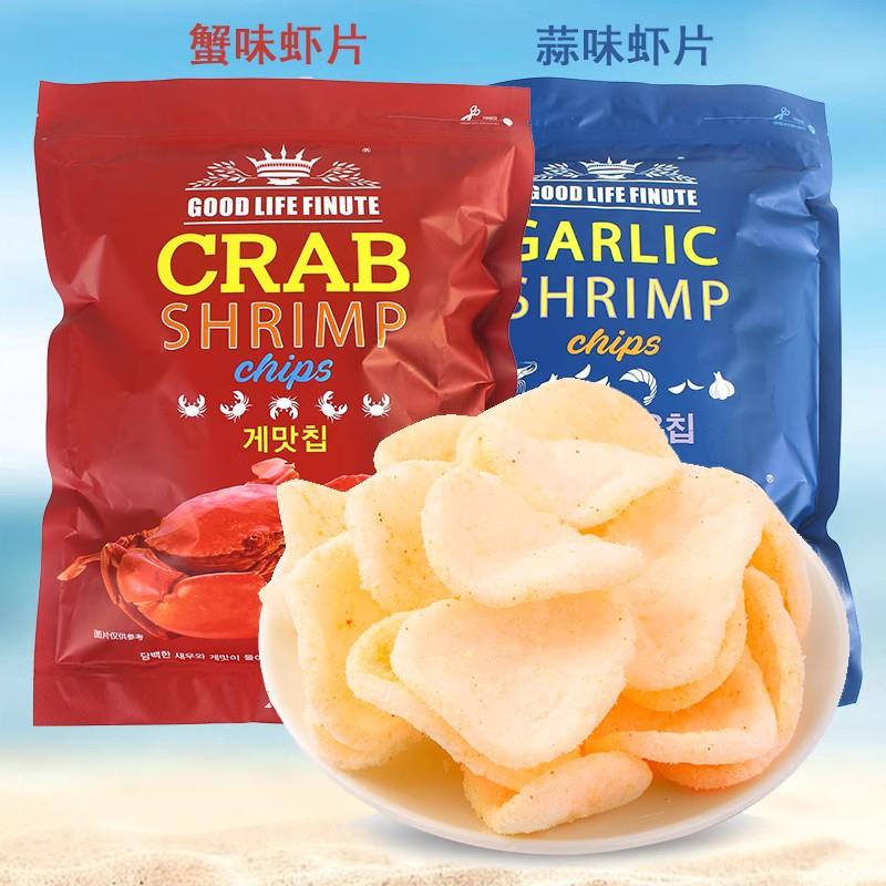 韩国进口网红零食超虾装片蒜蟹味味大包鲜虾巨型膨化大礼包