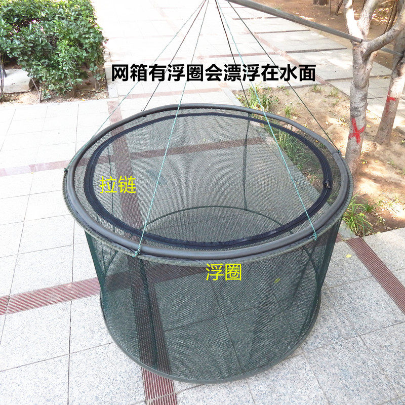 折叠锦鲤养殖网箱漂浮网箱鱼护病鱼隔离网箱可折叠鱼护折叠网箱