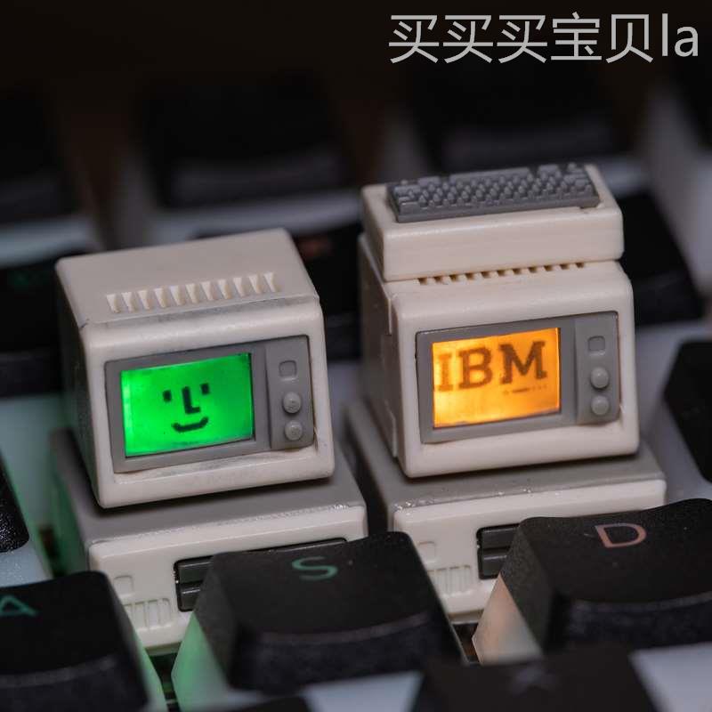 个性键帽 可替换磁吸IBM小电视复古键帽透光单颗机械键盘帽创意