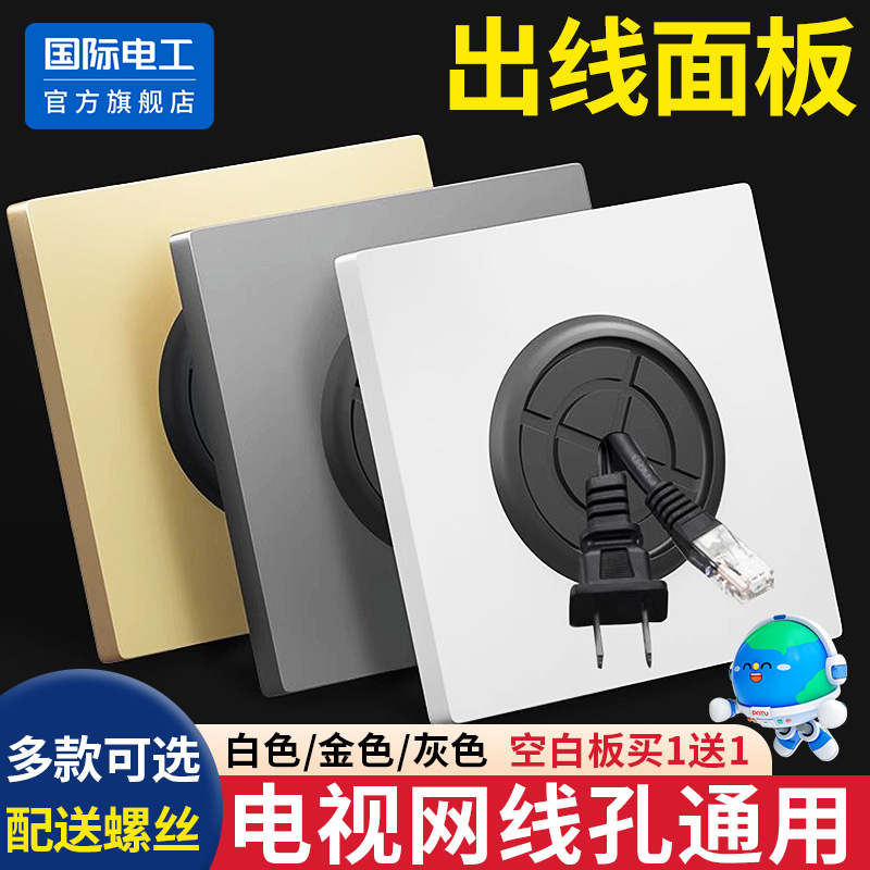 国际电工86型空白面板带出线孔洞