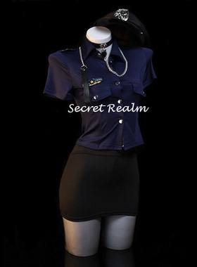 秘境「你被捕喽」万圣节女警cos制服性感套装趣情调内衣纯欲qqny